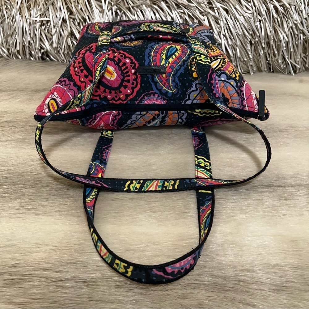 VERA BRADLEY Twilight Paisley Villager Tote Black Pink Blue Bohemian Quilted - Picture 11 of 14